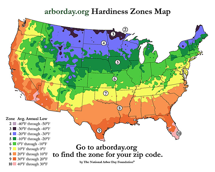 United States Hardiness Map Zones