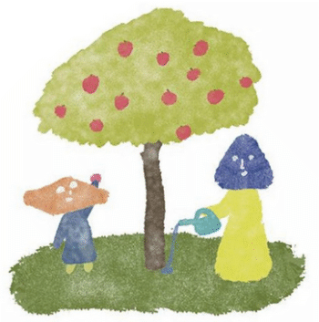 children watering a tree